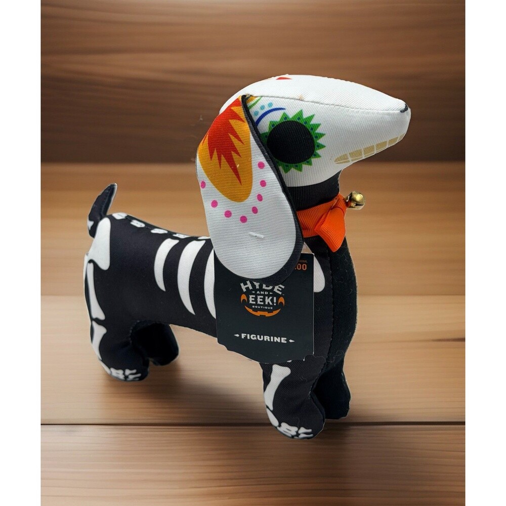 Hyde And Eek! Day of the Dead Dog Dachshund Doxie Skeleton Halloween 9” Decor